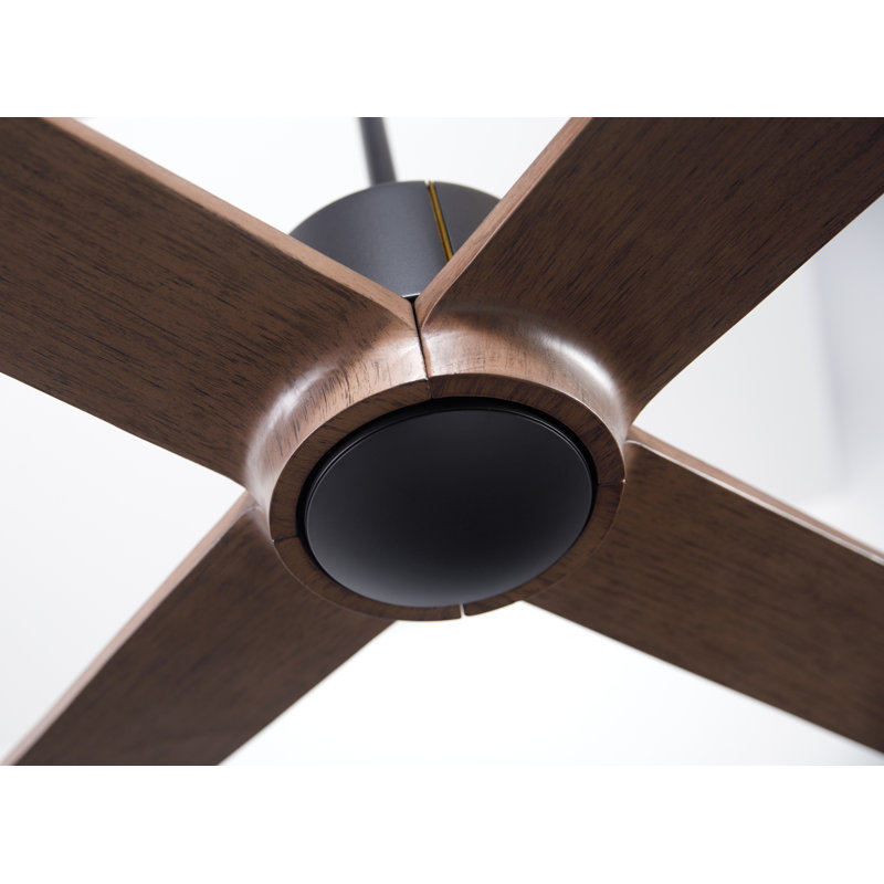Nouveau 56'' Ceiling Fan, Dark Bronze/Brass, Mahogany, Wall Control