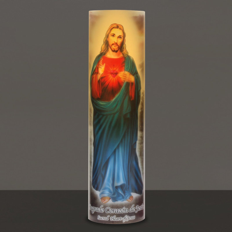 Unscented Flameless Pillar Candle with Plastic Holder