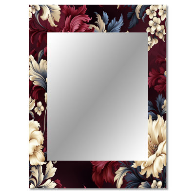 Holbrook Regency Damask Grandeur Victorian Pattern - Floral Mirror, Floral Unique Wall Mirror, Printed Metal Art