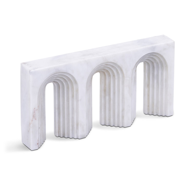 Curva Marble Decorative Object, White