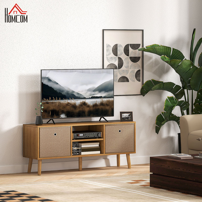 Merrillan TV Cabinet Stand Unit for Up to 50-Inch Flat-Screen TVs, Brown Wood