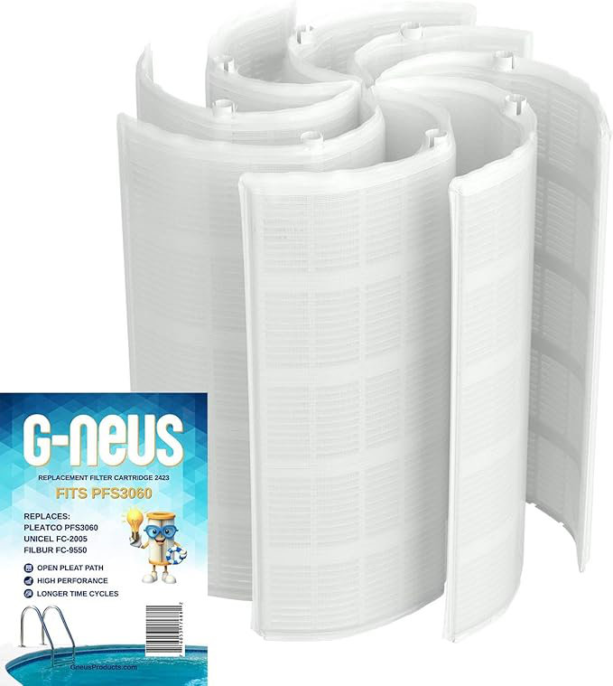 Filtre pour piscine et spa G-NEUS | Remplace Pleatco PFS3060, Unicel: FS-2005, Filbur: FC-955 | Couverture de 36 pieds carrés | Grille de filtre de remplacement haute performance, paquet de 1