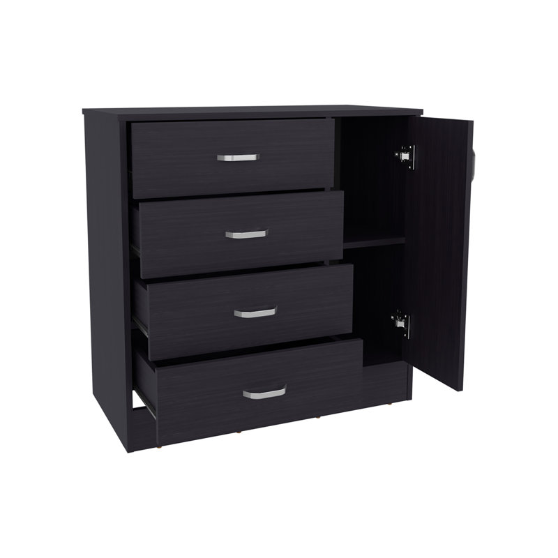 Ensemble de 2 commodes Lund, style minimaliste, mobilier de chambre à coucher grande capacité, wengé