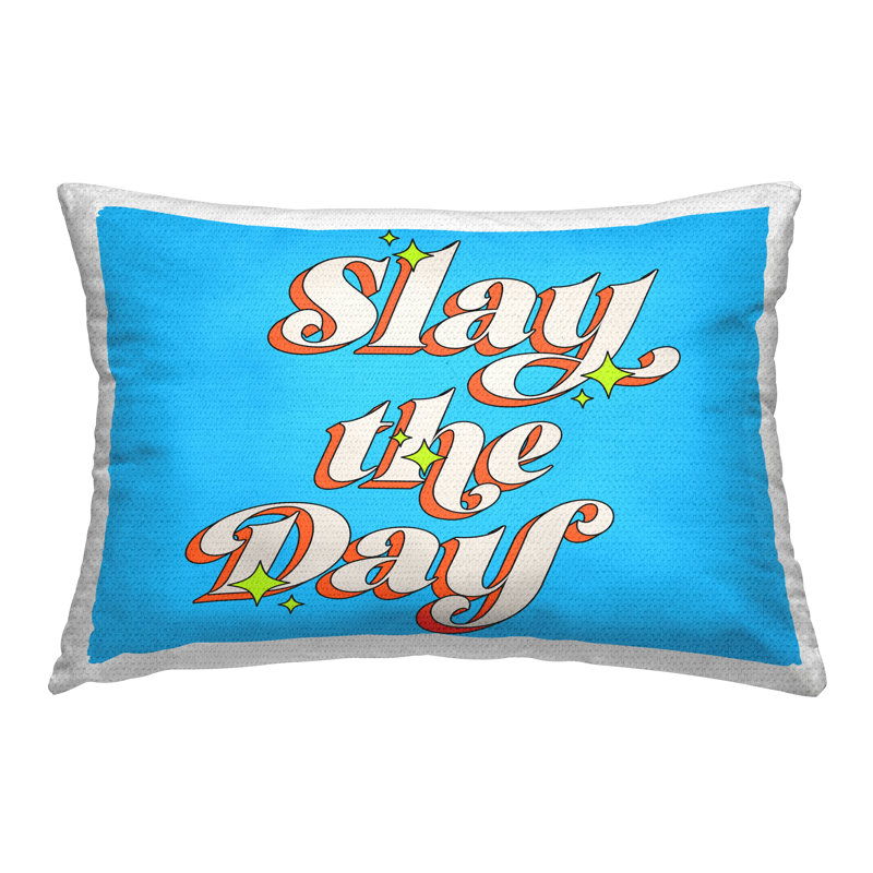 Coussin d'extérieur imprimé Vintage Slay The Day