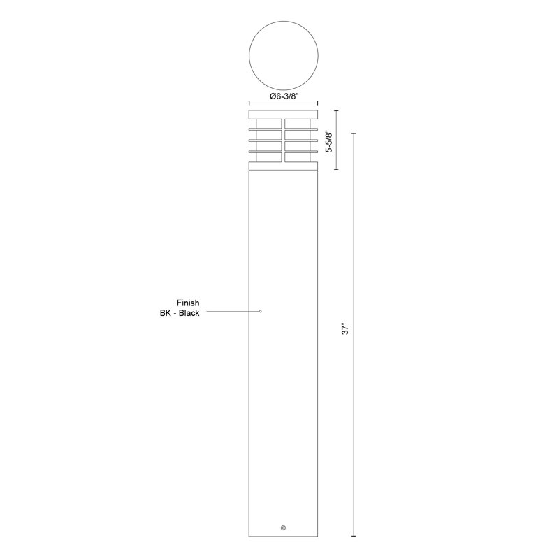 Blaine LED Bollard Light, 37" H x 6.38" W x 6.38" D