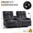 Manual Rocker Reclining Loveseat With Center Console, Plush Cat-proof Fleece Upholstery, Hidden Storage & Charging Ports-2034898