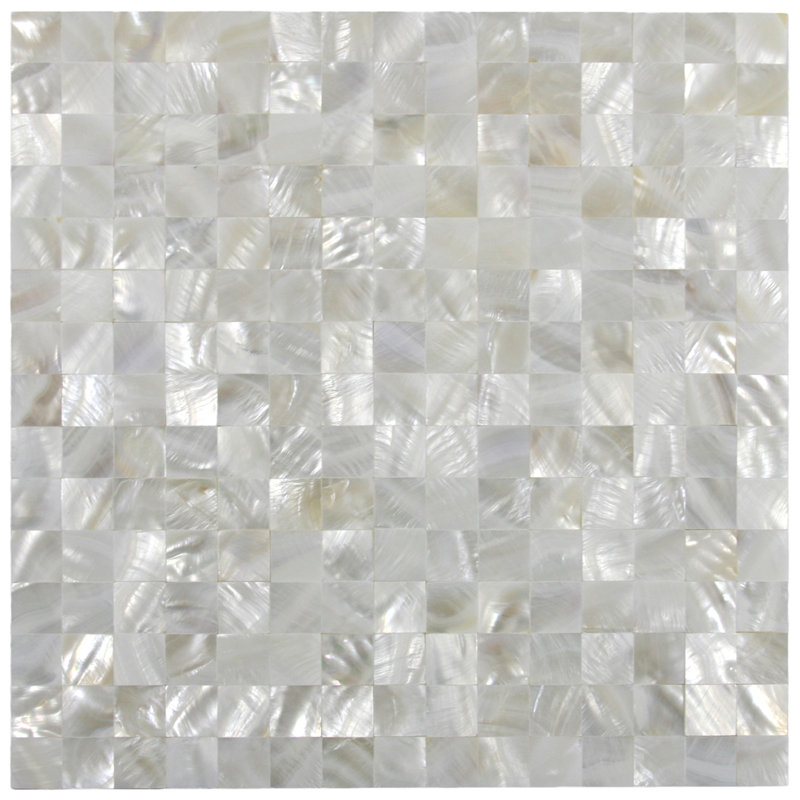 Carreaux de mosaïque en coquillage blanc 0,8 po x 0,8 po à l'épreuve de l'eau et à l'épreuve des carreaux de coquille de l'Arctique - 1 pi. Ca.
