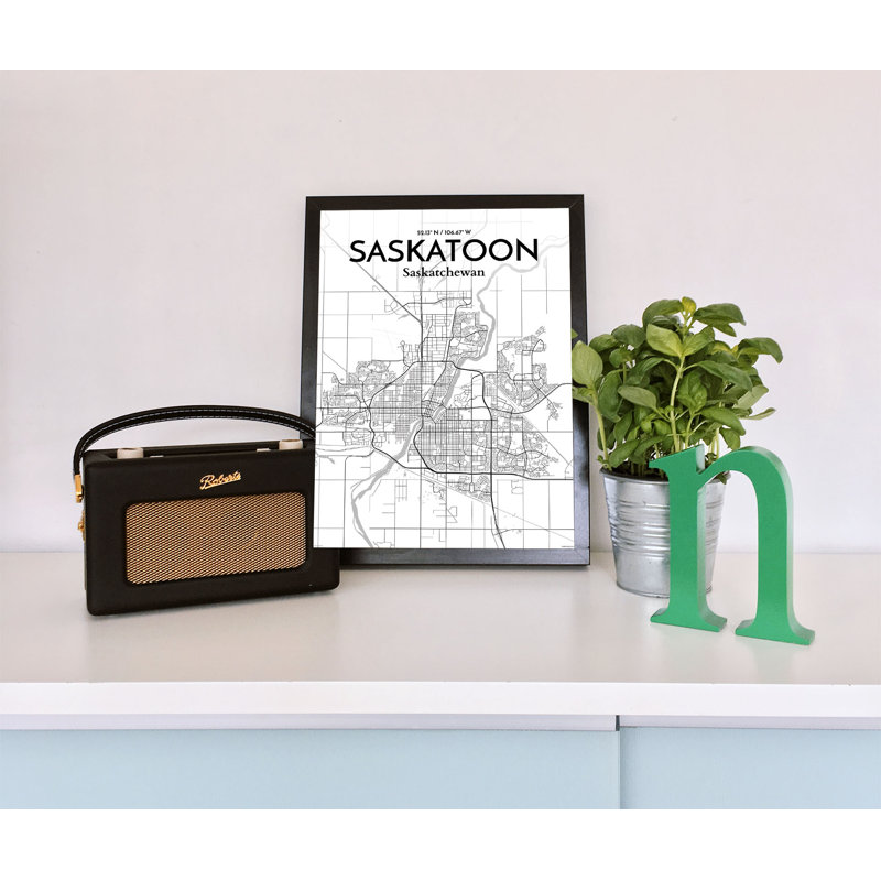 « saskatoon city map », impression, H 36 po x l 24 po