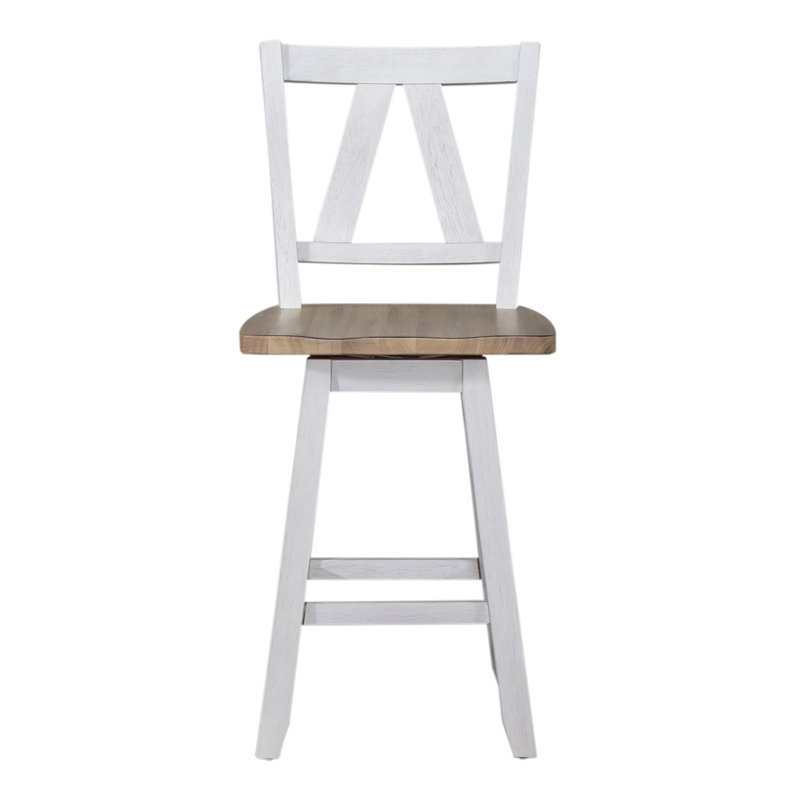Tabouret de comptoir pivotant 24 po Keswick, Blanc