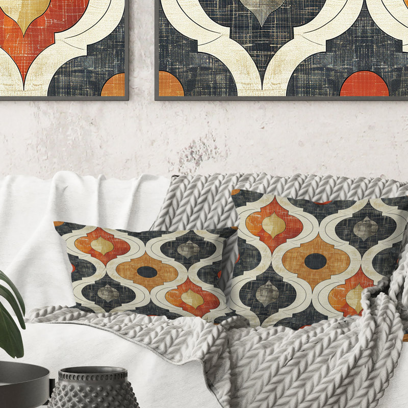Beige moderne treillis VI - coussin décoratif moderne, H 16 po x l 16 po