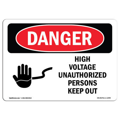 High Voltage Unauthorized Persons Keep Out Aluminum Sign 12 x 18