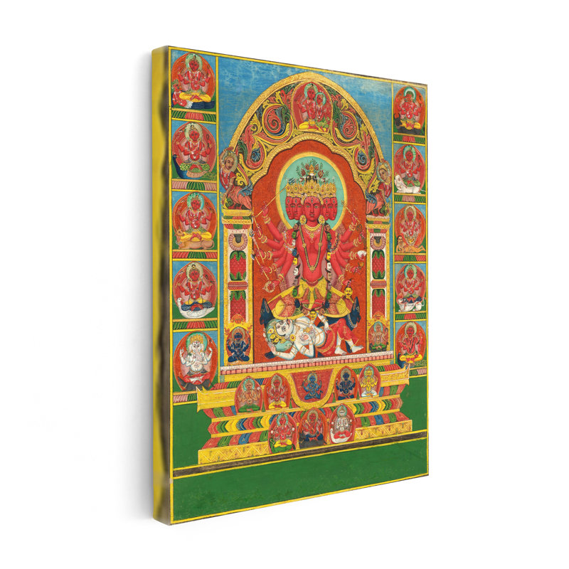 Déesse Tripurasundari, Sans cadre, Canevas, H 18 po x l 24 po