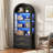 Arched Bookshelf with Lights and 2 Drawers