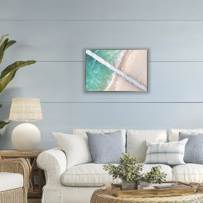 Cadre flottant, vue aérienne de la plage, conception de Jeff Poe, photographie