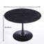 Table tulipe de 42,1 po de couleur grise, table de salle à manger de style Mid-Century pour 4 à 6 personnes - plateau de table rond en panneau de fibres à densité moyenne (le plateau se compose de deux panneaux), table de salle à manger à piédestal, table de bout et table basse de loisirs, table-613967794