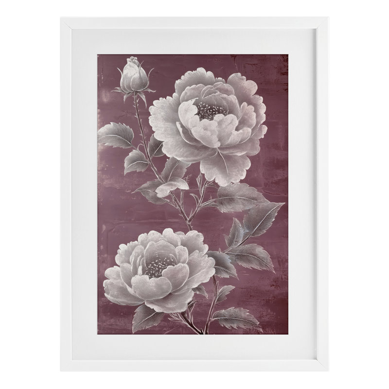 «Chambermaid Rose Blossoms», reproduction encadrée sous verre, conception par Annabelle Hall, H 23 po x l 17 po