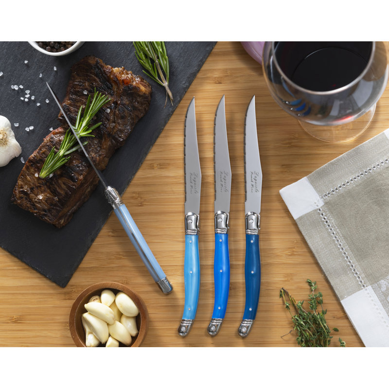 Laguiole Steak Knife Set, Blue