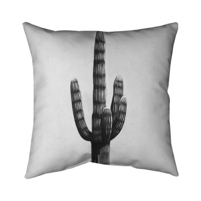 Large Cactus Botanical – Outdoor Throw Pillow with Insert, Weather-Resistant