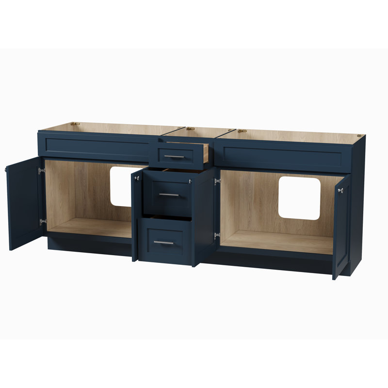Base de meuble-lavabo double 87 po Disar, Bleu