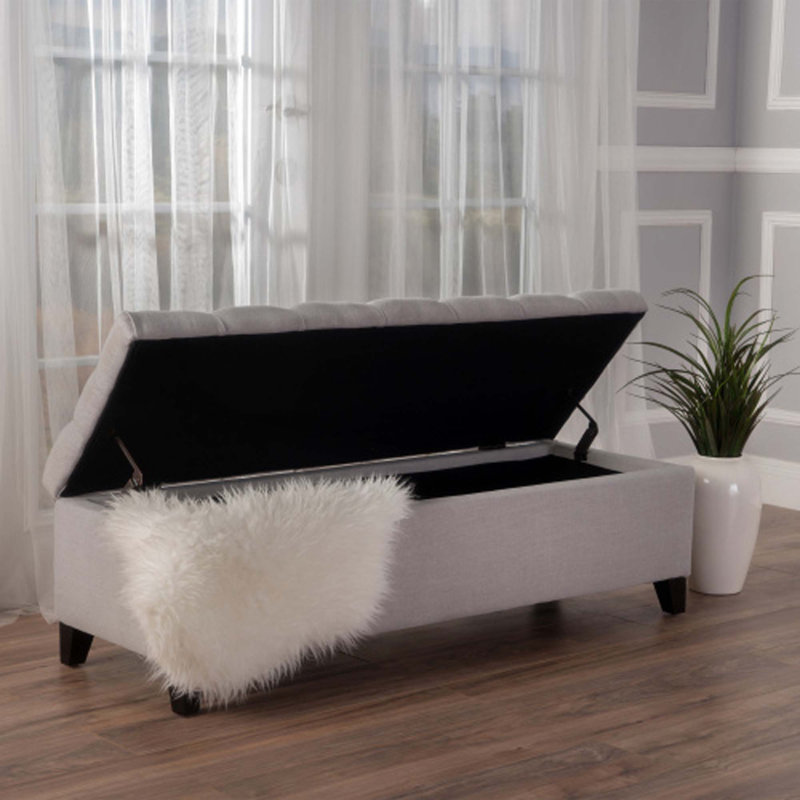 Banc capitonné avec rangement pour le salon