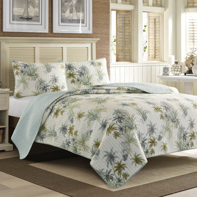 Serenity Palms Floral Cotton Quilt Collection