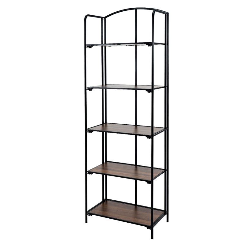Bibliothèque étagère pliante sans assemblage Lejon, (5 tablettes) H 66,6 po x l 22,9 po x P 12,8 po, Noir