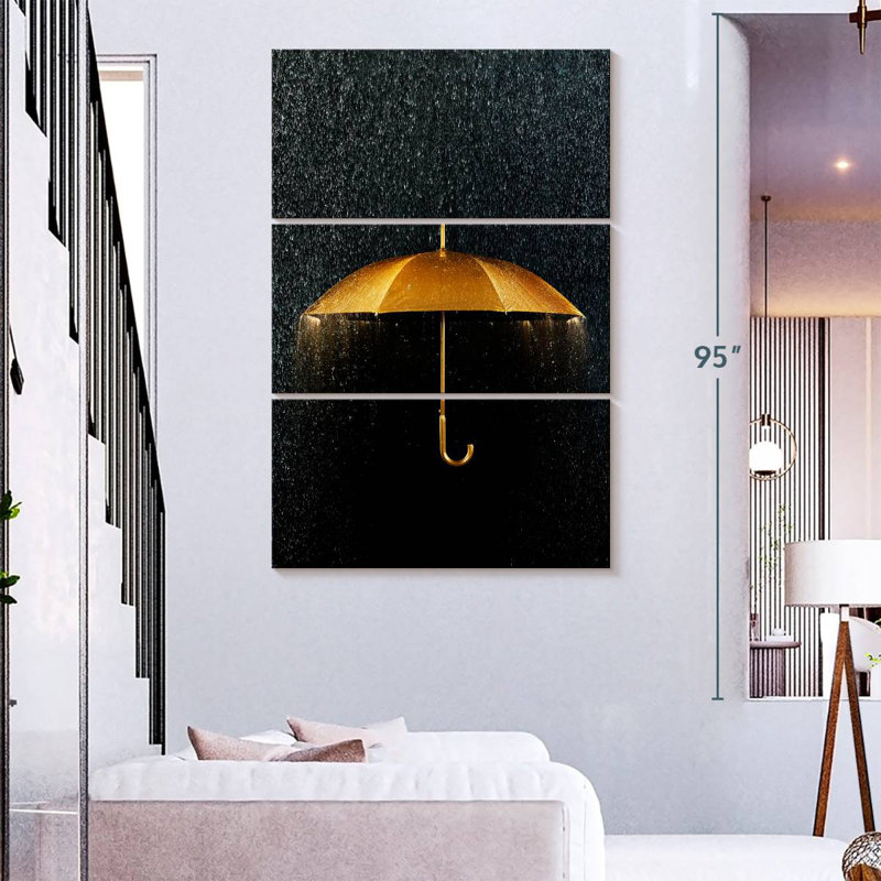 Parasol doré Kerner, H 74 po x l 48 po