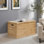 Coffre de rangement robuste en bois dur massif avec 2 charnières de sécurité, H 19,5 po x l 35,5 po x P 17,4 po, naturel