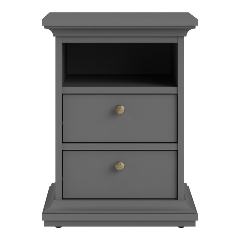 Woodburn Manufactured Wood Bedside Table, Matte Grey