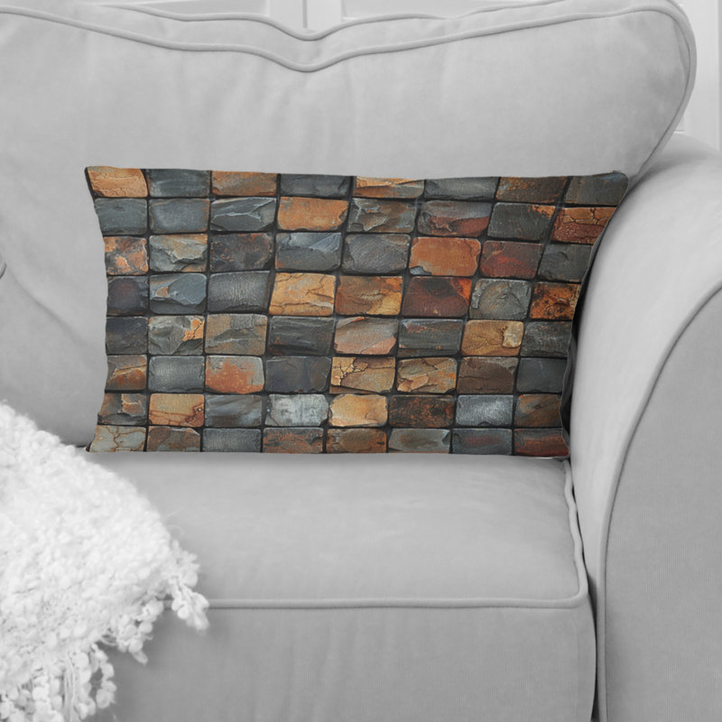 Carreaux de mosaïque brun IV - coussin lombaire moderne