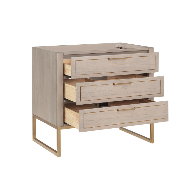 Ensemble de meuble-lavabo simple 36 po Markham, Gris cachemire, Laiton satiné, Universal Calacatta Quartz