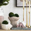 Jardinière décorative de 9,3 x 9 x 8,7 po en sable et ciment corail, aspect beige texturé, style strié vertical pour les plantes grasses présentant une couleur intérieure patinée, texture d'herbes