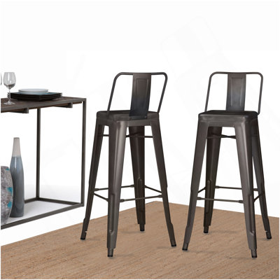 Rayne - tabouret de bar 30 po (ensemble de 2) - gris métal