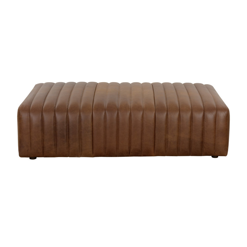 Repose-pieds Lewin - Rectangulaire - Cuir tabac Lucia