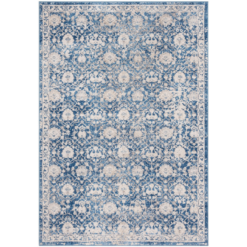 Aubie Fifi Oriental Navy/Creme Rug, Rectangle 2' x 4'