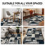 Tapis à poil long bleu marine / gris / blanc Farmerville-1558485435