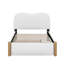 Lit plateforme tapissier simple avec lit gigogne et pieds en bois-1243782393-1243782390