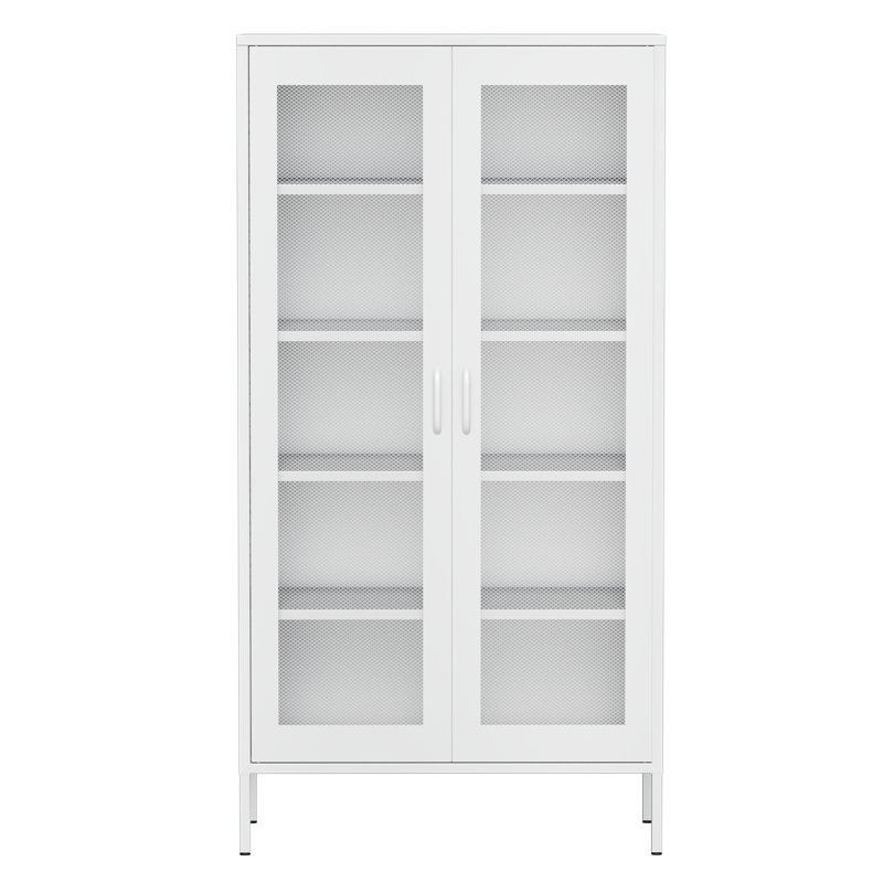 Armoire de rangement simple en acier Demitrios (H 72,83 po x l 31,5 po x P 15,75 po), Blanc