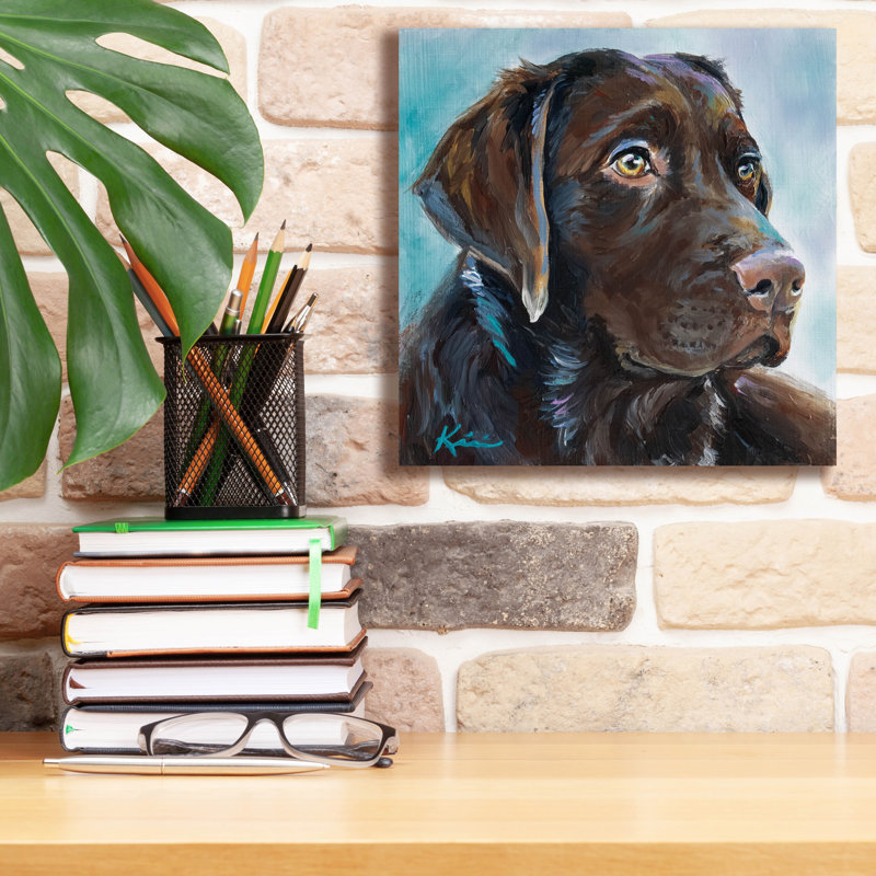 «Must Love Dogs Chocolate Lab 2» par Lindsay Kivi, art mural sur toile, H 12 po x l 12 po x P 0,75 po