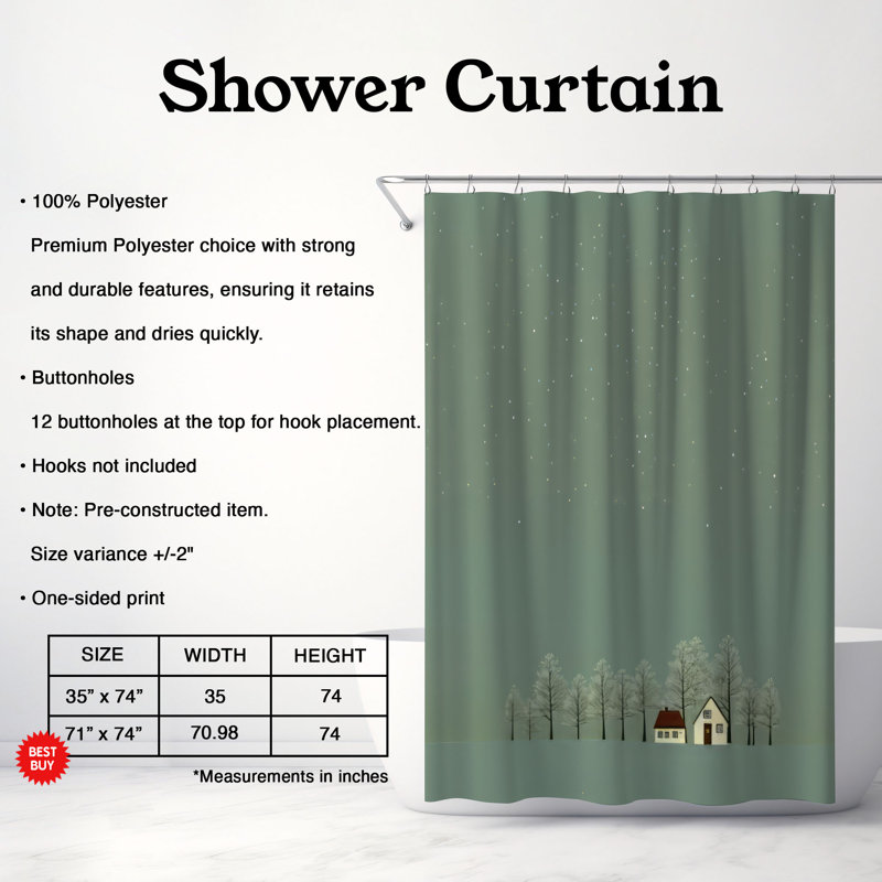 Rideau de douche Winter Haven - Premium, L 71 po x L 74 po