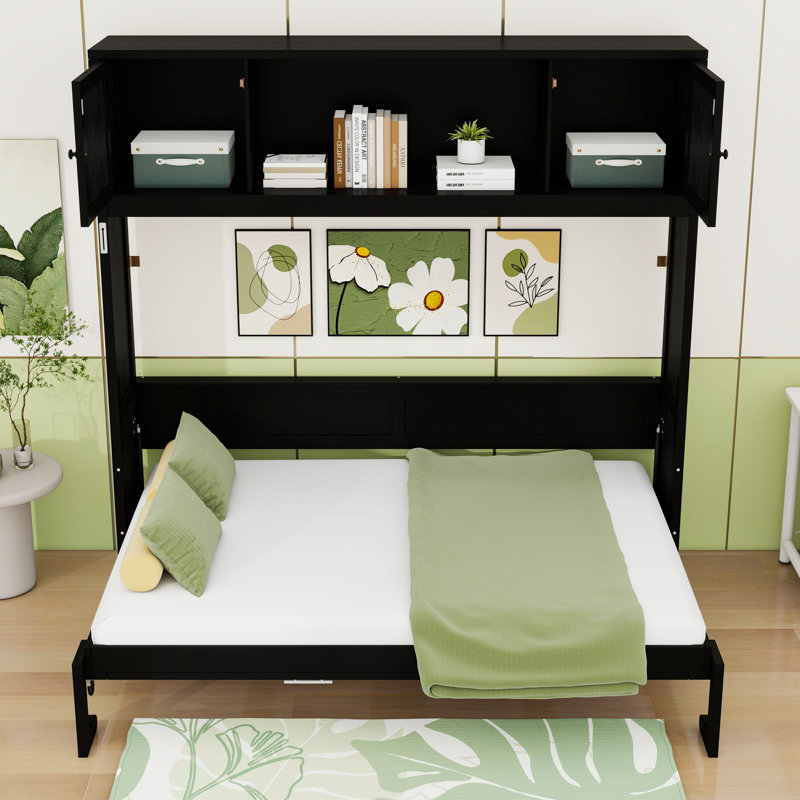 Full Murphy Bed with Storage Cabinets