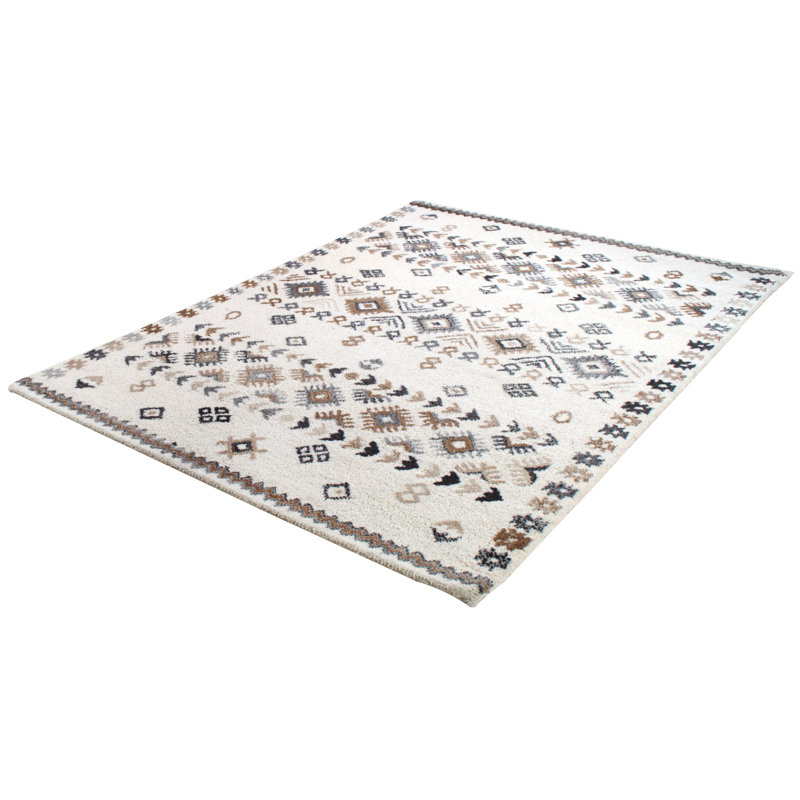 Annika Southwestern Wool Hand Woven Area Rug, Rectangular 90 x 160 cm