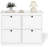 Hallway Large Shoe Storage Cabinet w/ 4 Flip Drawers, Freestanding Narrow Shoe Organizer w/ Hooks and Storage, Hidden Shoe Organizer-213980421