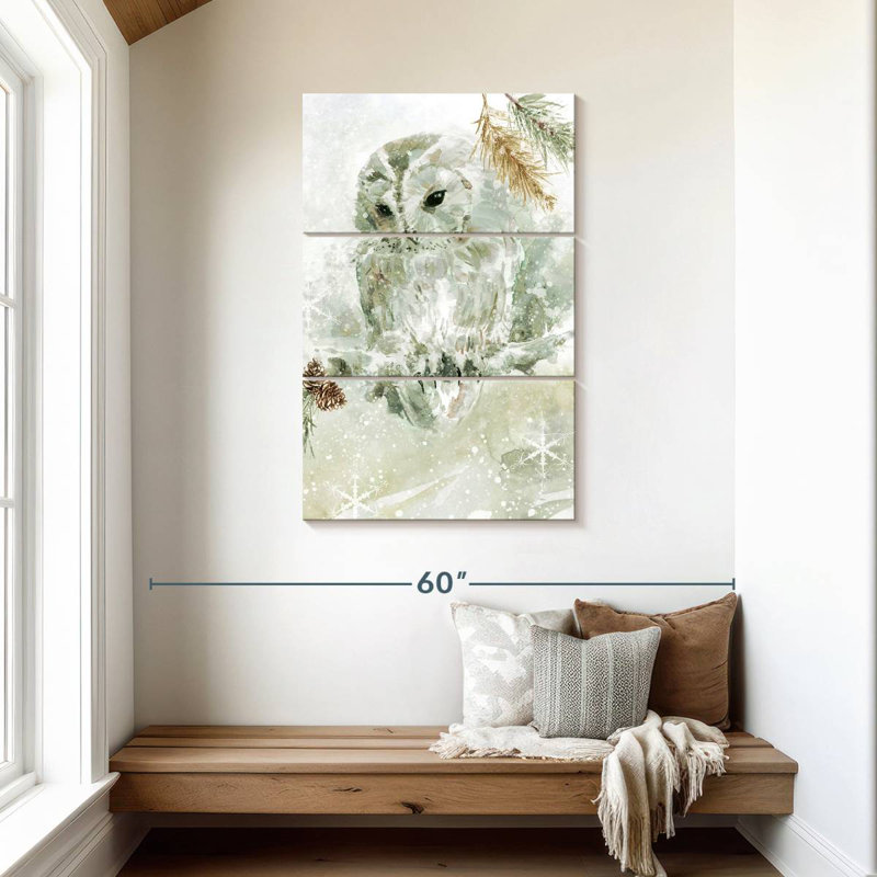Brampt Winter Lodge Owl, 45" H x 28" W
