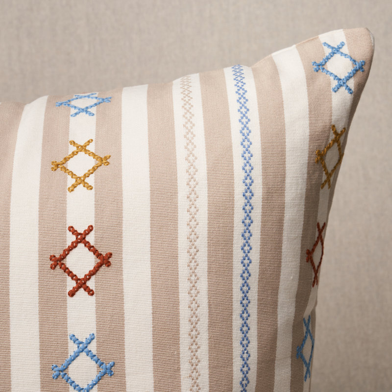 Rhodes Stripe Pillow, Neutral, 24" x 24"