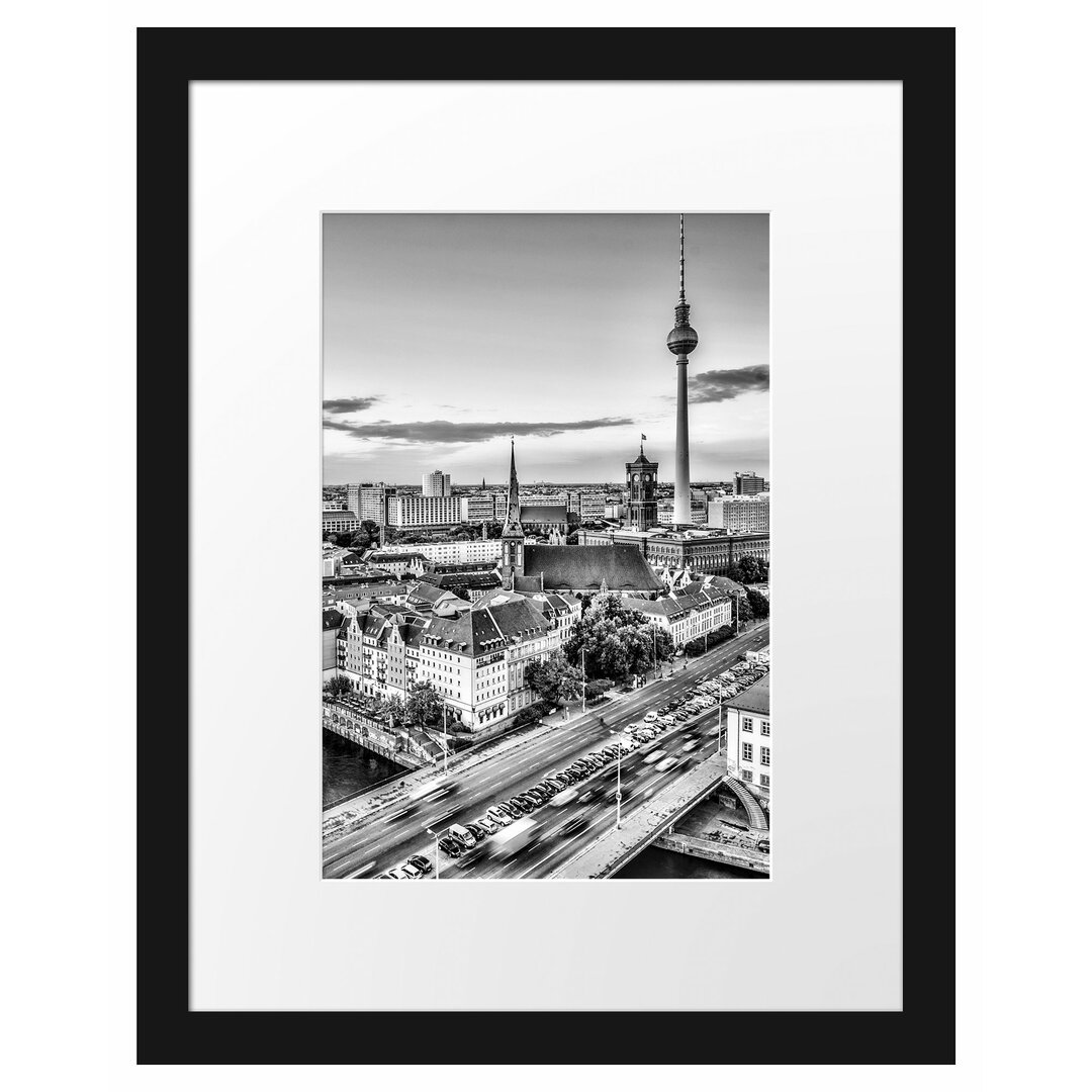 Gerahmtes Poster Skyline von Berlin