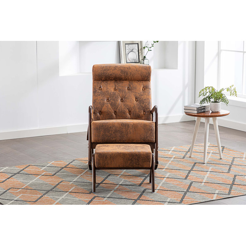 Chaise berçante Solid + PlyWood, Tissu de polyester café