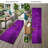 8' Runner Purple Abstract Washable Non Skid Indoor Outdoor Runner Rug
