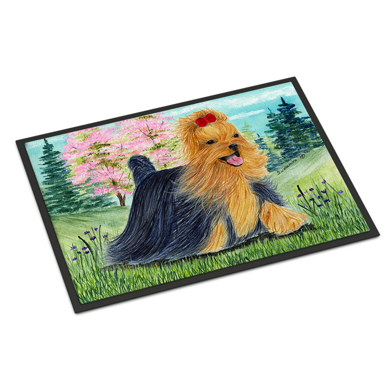 Tapis de porte d’intérieur anti-dérapant yorkie, Rectangle 2 pi x 3 pi