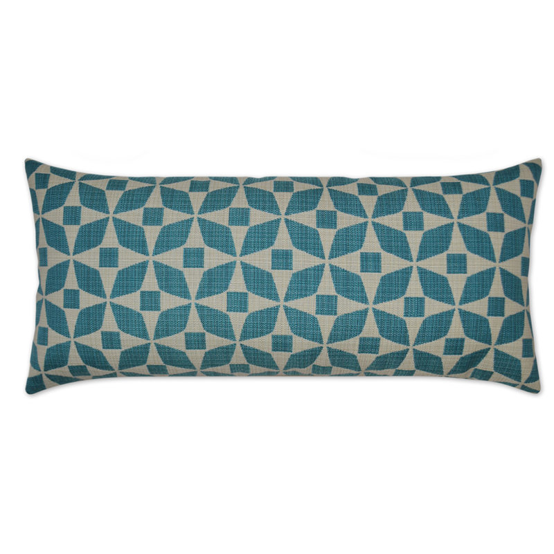 Marquee Lumbar Indoor/Outdoor Pillow Cover & Insert, Turquoise
